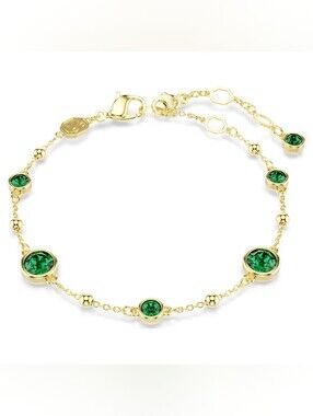 Swarovski Imber Bracelet – Emerald Green Crystals, Gold-Tone Plated